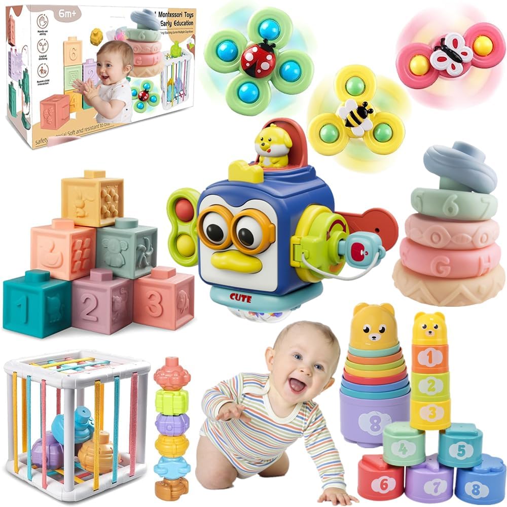 Montessori Busy Cube: 6-in-1 Teether & Bath Toy