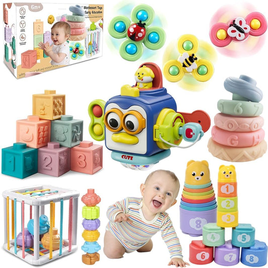 Montessori Busy Cube: 6-in-1 Teether & Bath Toy