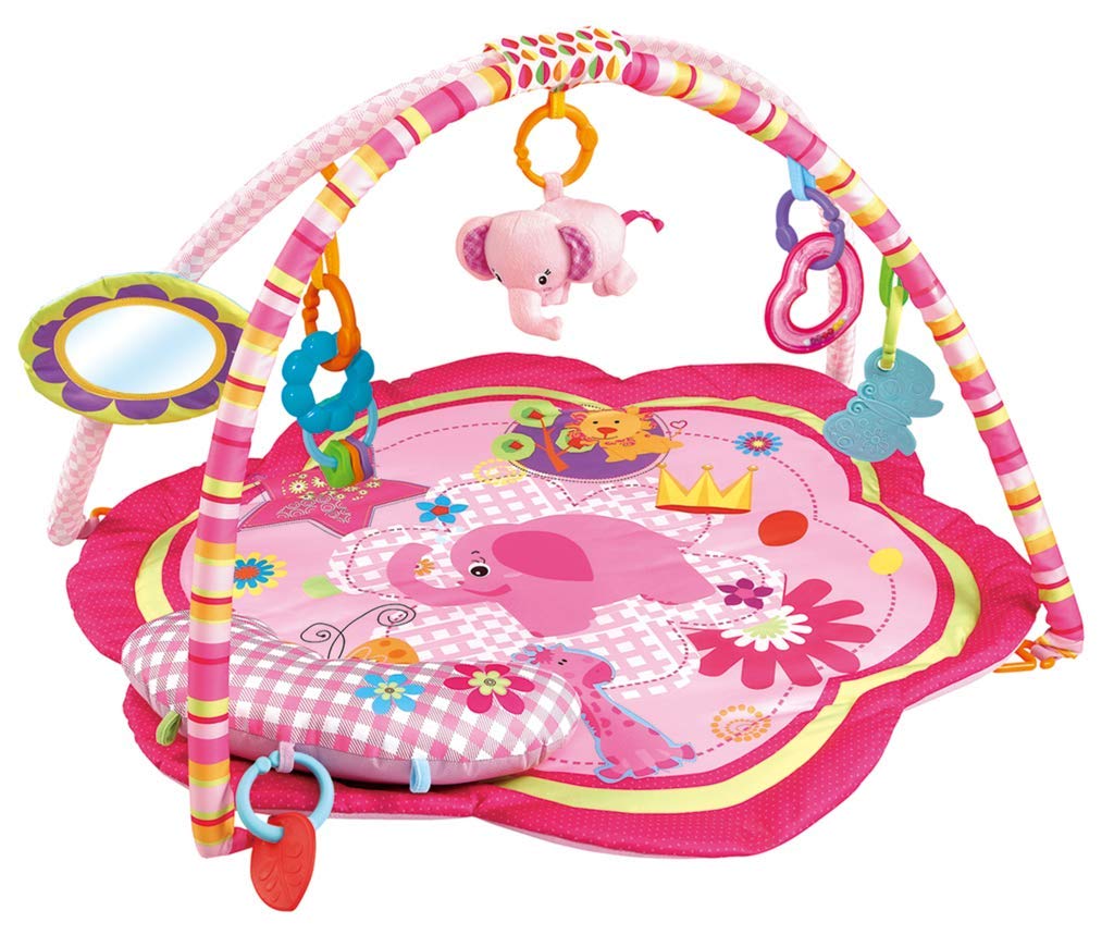 Interactive Pink Baby Play Gym with Toys & Arch