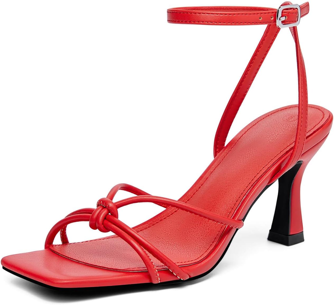LAICIGO Women's Square Open Toe Heeled Sandals for Summer