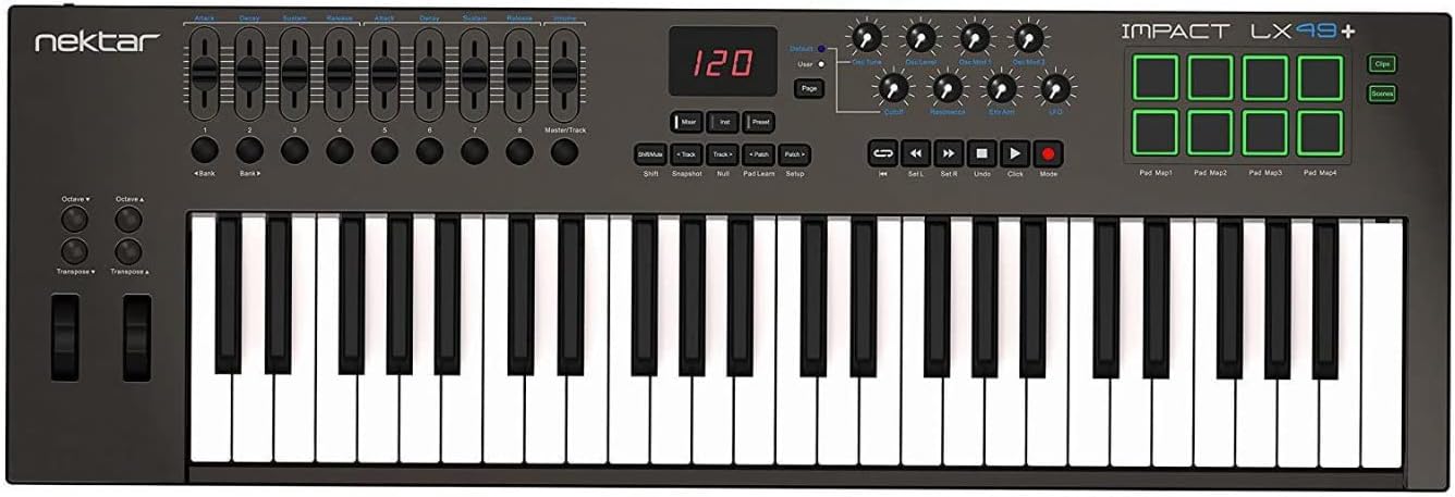 Nektar Impact LX49+ USB MIDI Controller Keyboard for Musicians