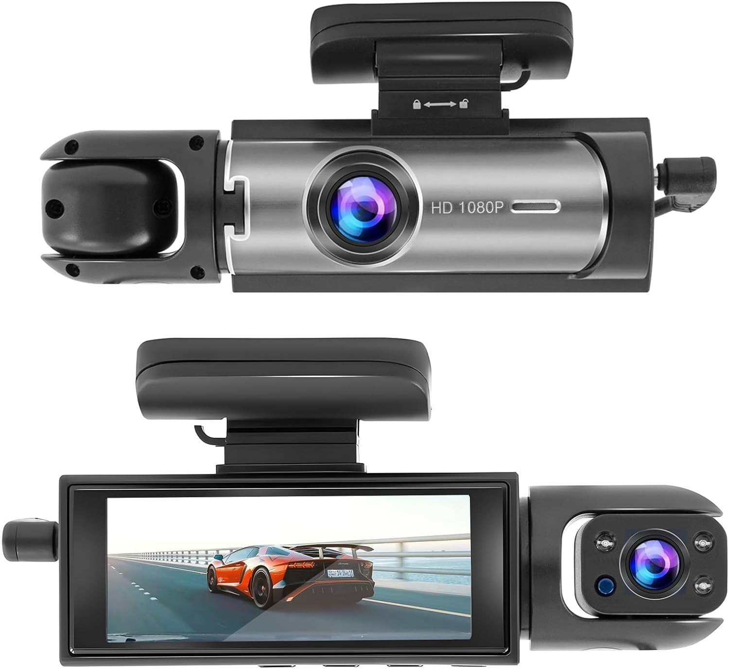 HD Night Vision Dash Cam - Front & Inside View