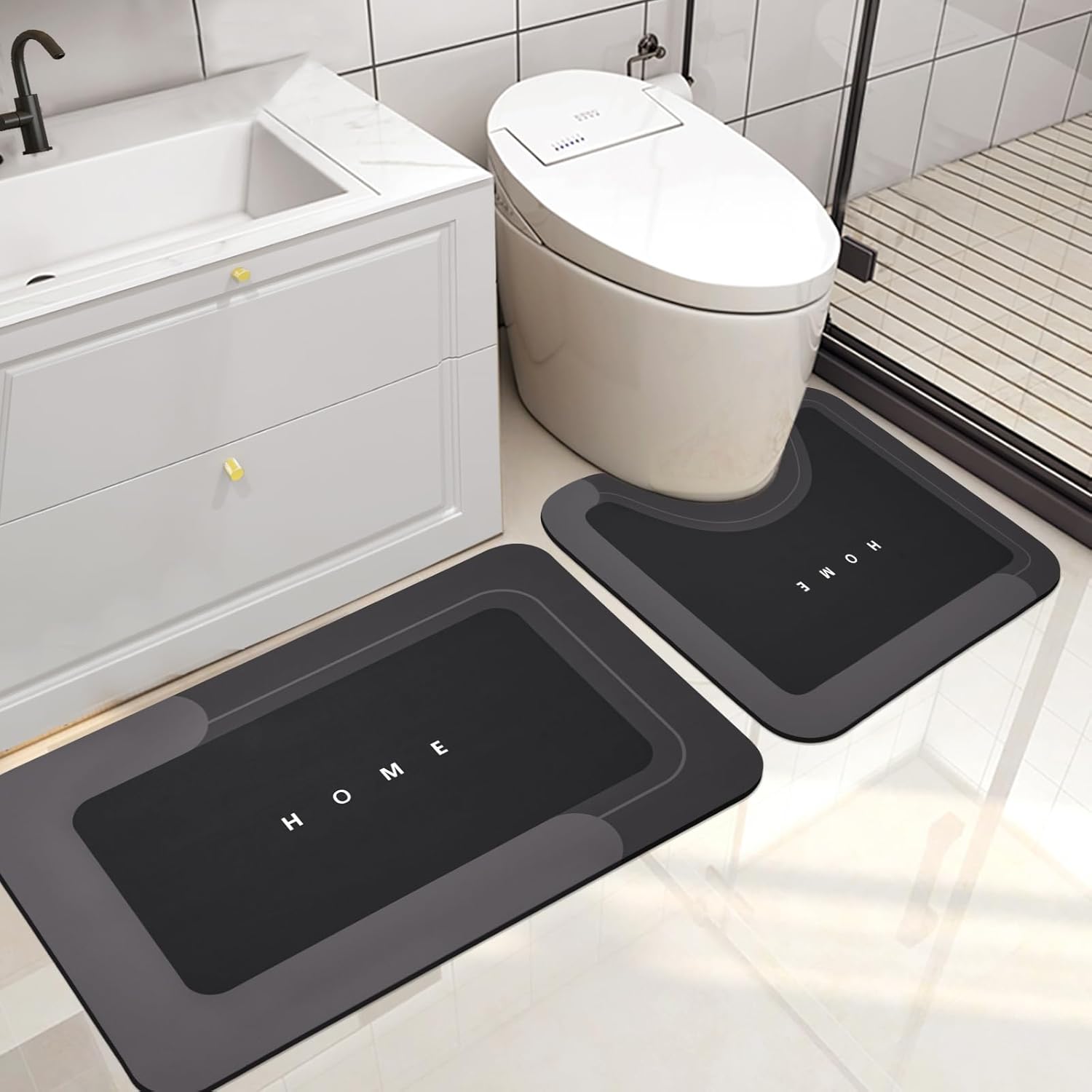 Super Absorbent Bath Mat Set for Quick Drying and Comfort