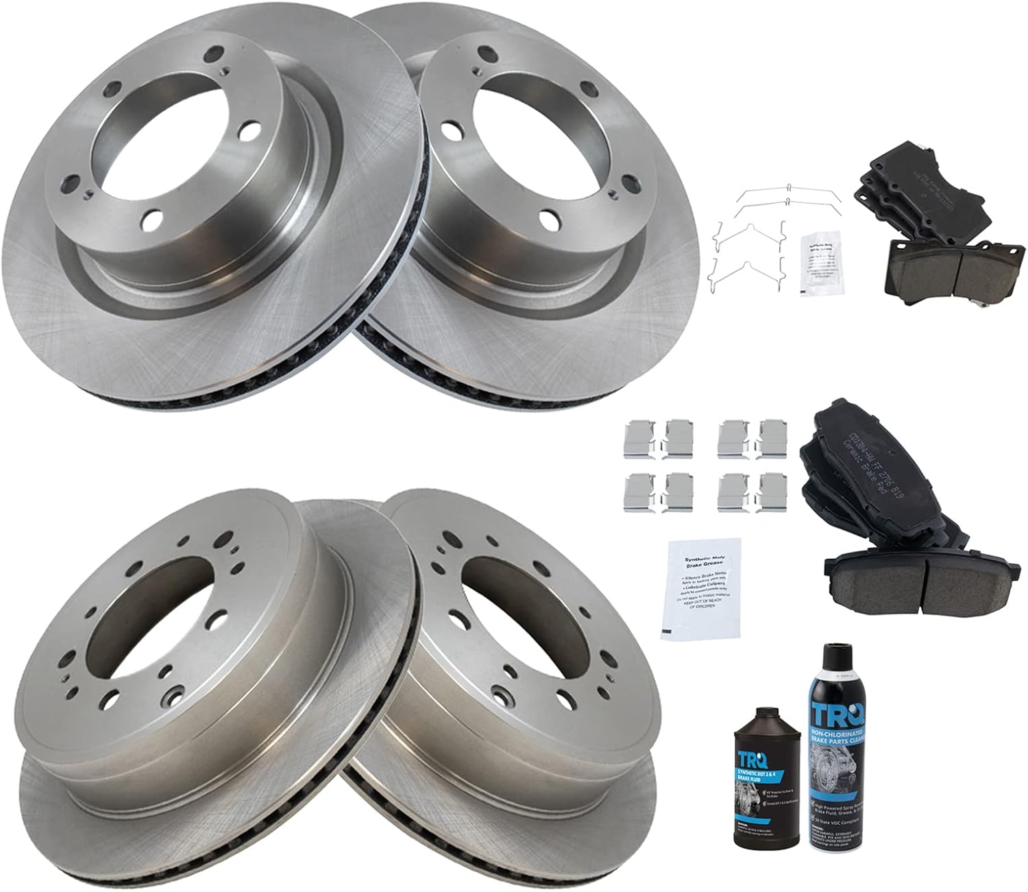 TRQ Brake Pad & Rotor Kit for Lexus LX570 and Toyota Models