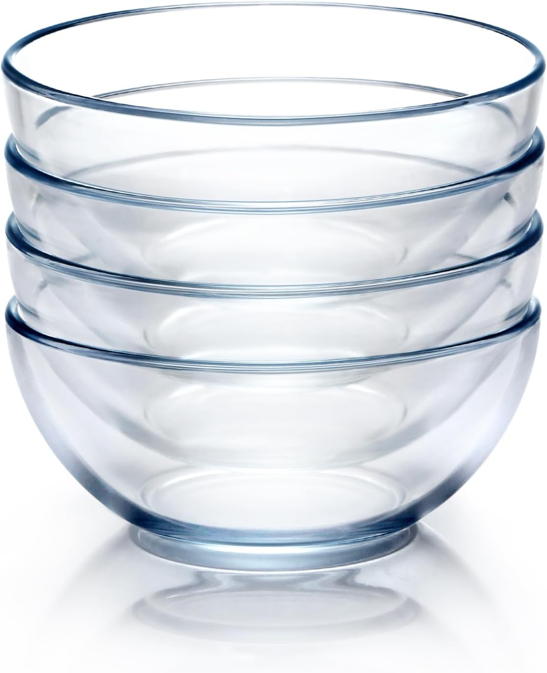 NUTRIUPS 7 Inch Medium Glass Prep Bowls Set of 4 for Cooking