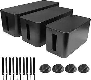 Cable Management Box Set for Hiding Wires and Power Strips