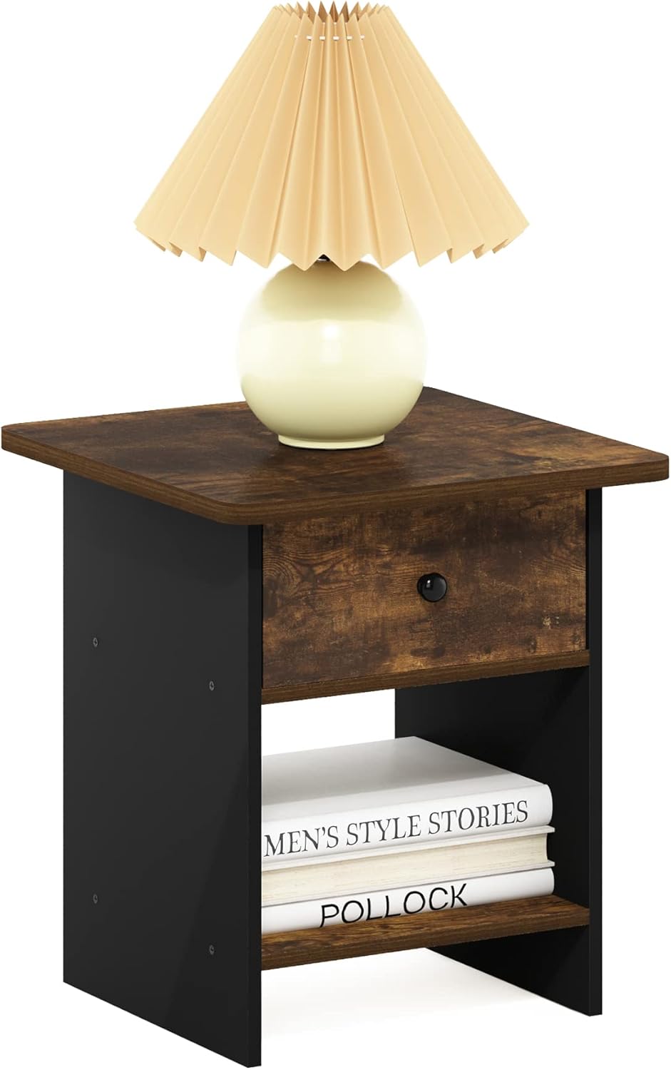 Furinno Dario End Table with Bin Drawer for Stylish Storage