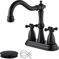 Matte Black Bathroom Faucet Antique 4 in Centerset - Classic