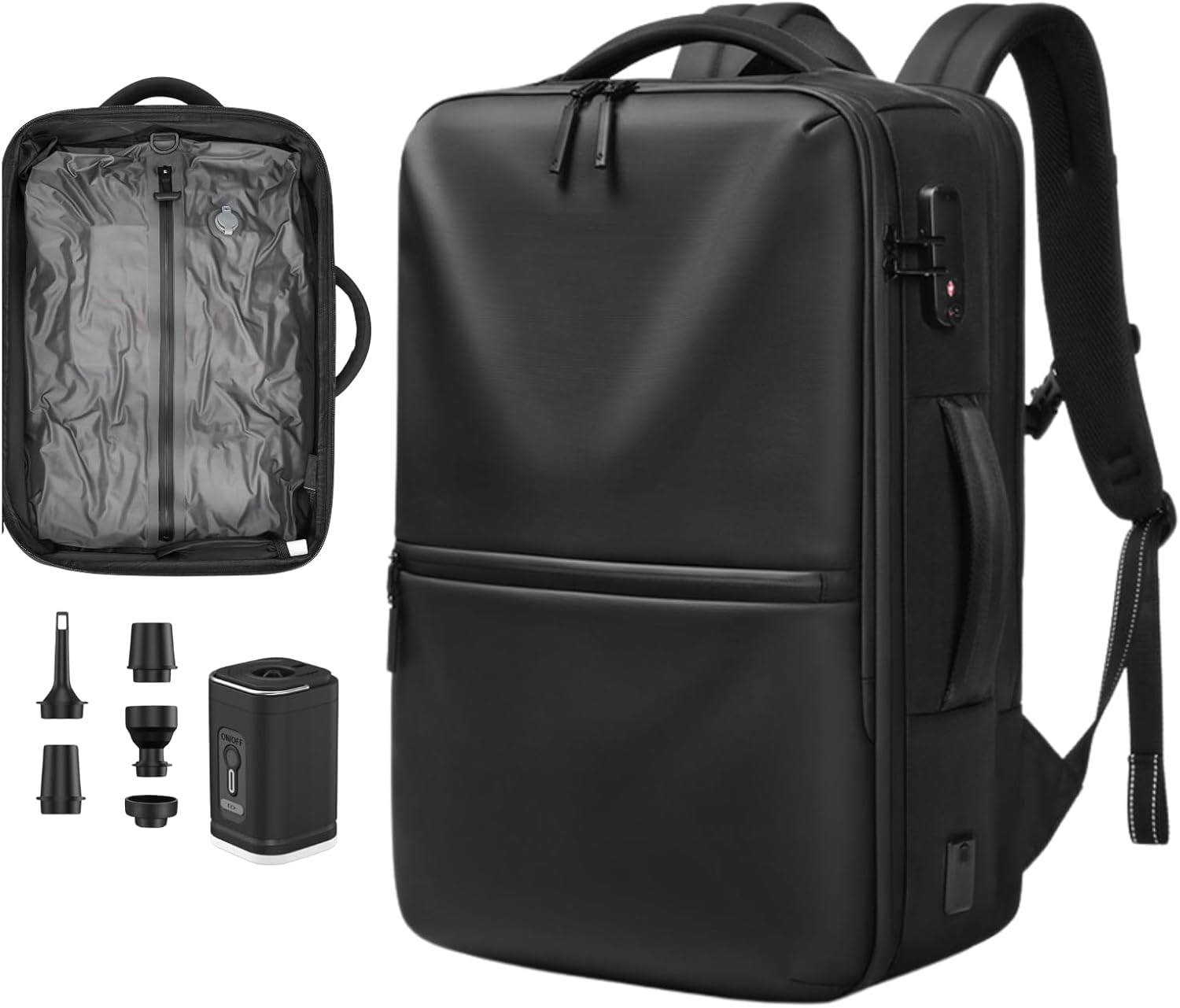 70L Vacuum Backpack for Travel with Pump and Expandable Design