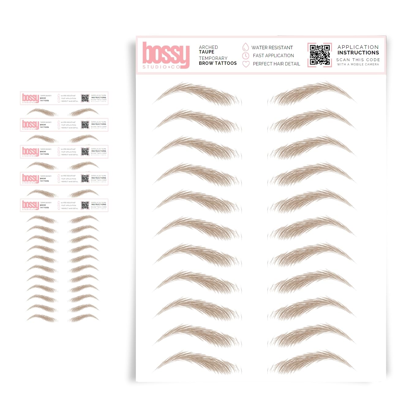 5 Pack Temporary Eyebrow Tattoos for Natural Hair-Like Brows