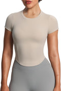 Aoxjox Womens Short Sleeve GEO Baby Tee Crop Top - Soft, Flattering
