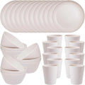 Wheat Straw Dinnerware Set 36 Pcs for 12 - Lightweight, Dishwasher