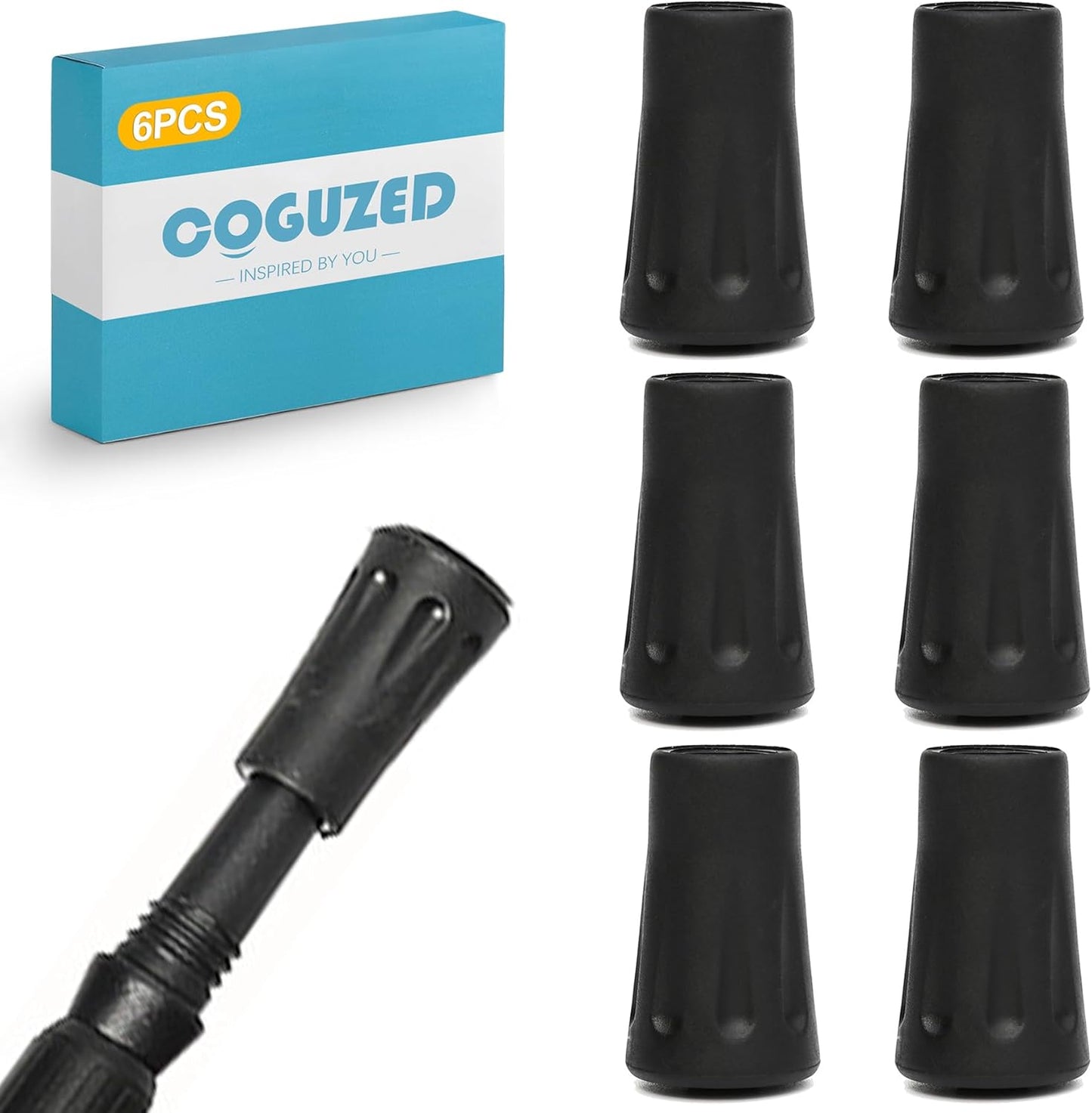 Shock Absorbing Rubber Tips - CoguZed Trekking Poles