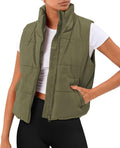 AUTOMET Puffer Vest Women Cropped Sleeveless Winter Outerwear