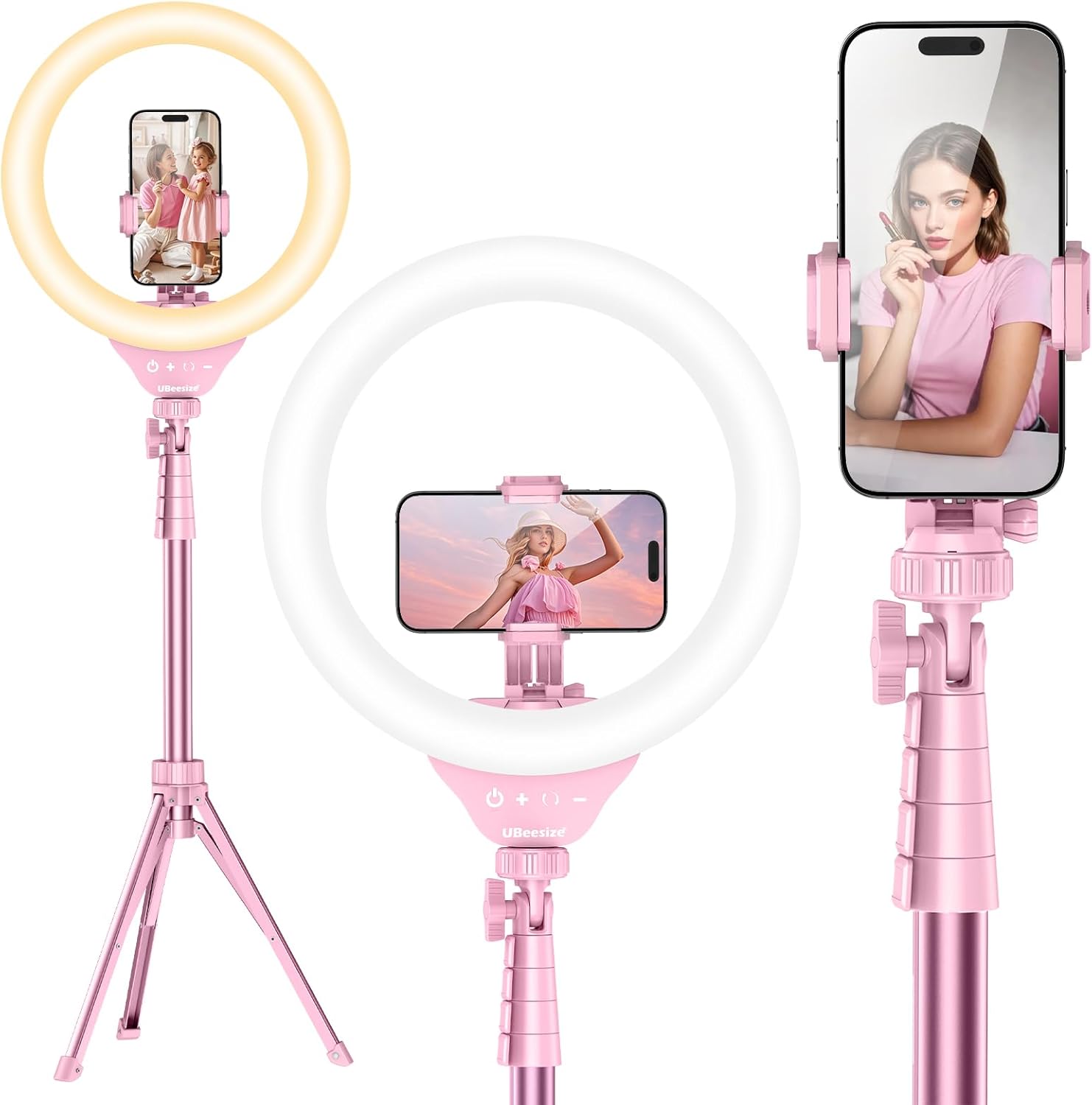 UBeesize 12-Inch Selfie Ring Light with Tripod for Streaming