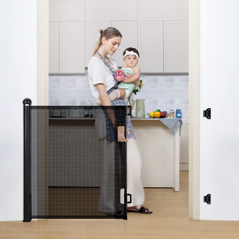 Extra Wide Retractable Baby Gate - Safety for Kids/Pets!