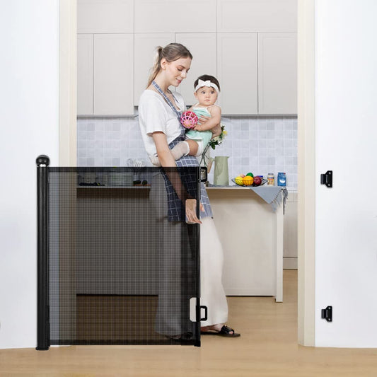 Extra Wide Retractable Baby Gate - Safety for Kids/Pets!