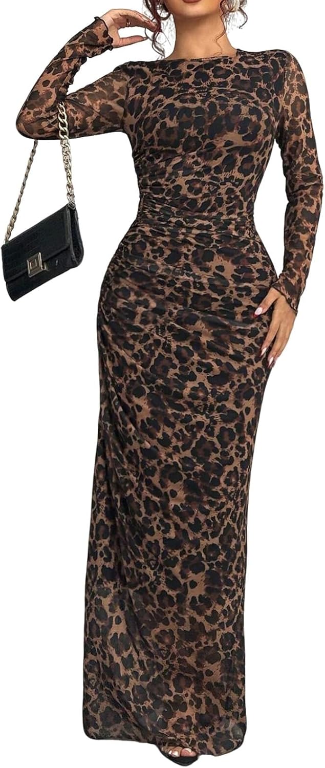 Women's Long Sleeves Maxi Bodycon Dress for Elegant Occasions