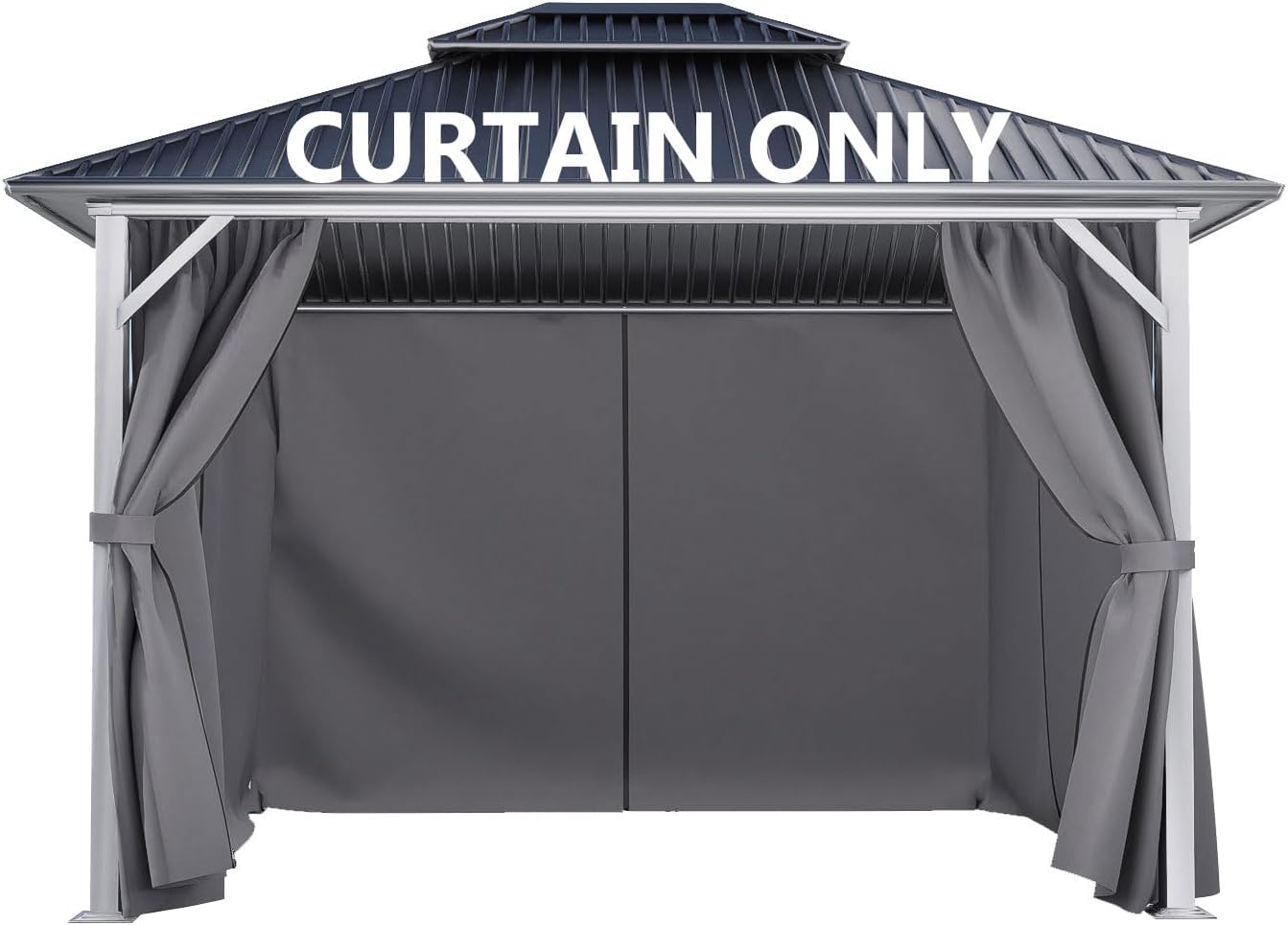 COWVIE 4-Panel Gazebo Replacement Curtains for Outdoor Privacy