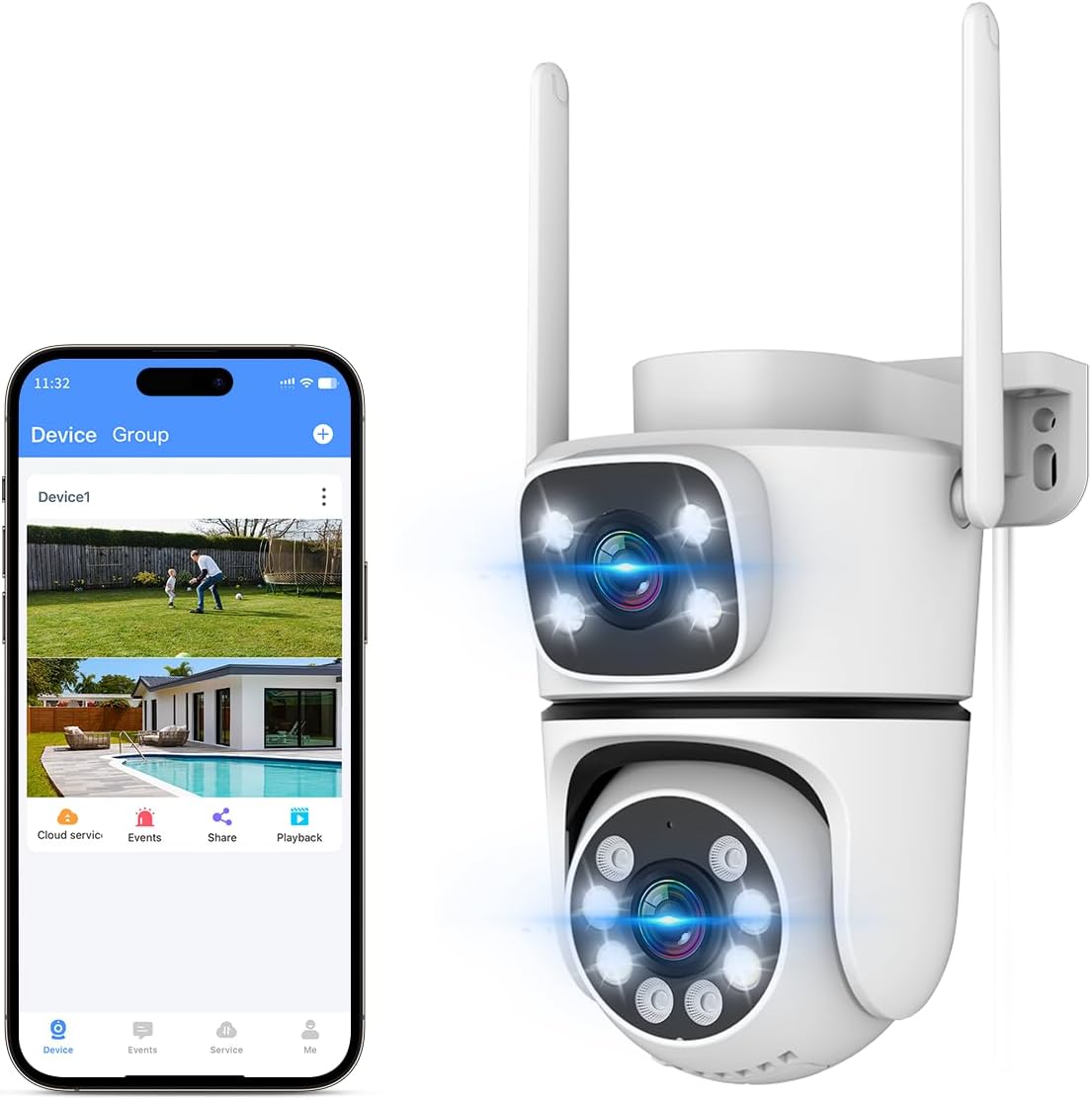 2.4G/5G Dual Band WiFi Security Camera with Auto Motion Tracking