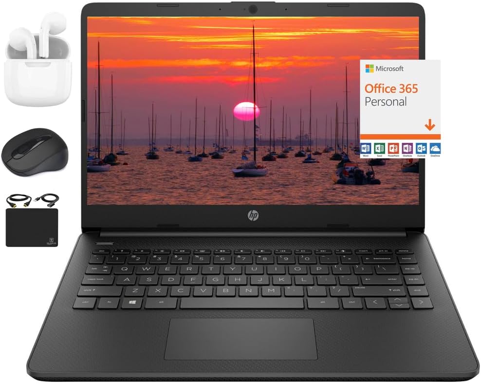 HP New 14in HD Ultralight Laptop with Quad-Core Intel Celeron
