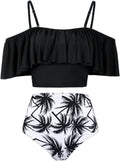 High Waisted Flounce Bikini Set - Tummy Control Off