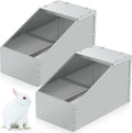 Galvanized Metal Rabbit Nesting Box 2-Pack - Durable Easy-Clean