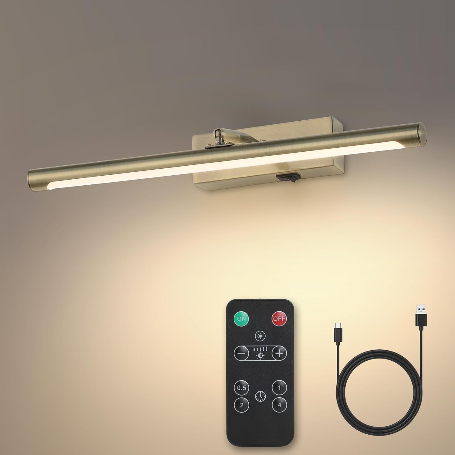 Picture Light for Wall Battery Operated, 16in Rechargeable Art Light