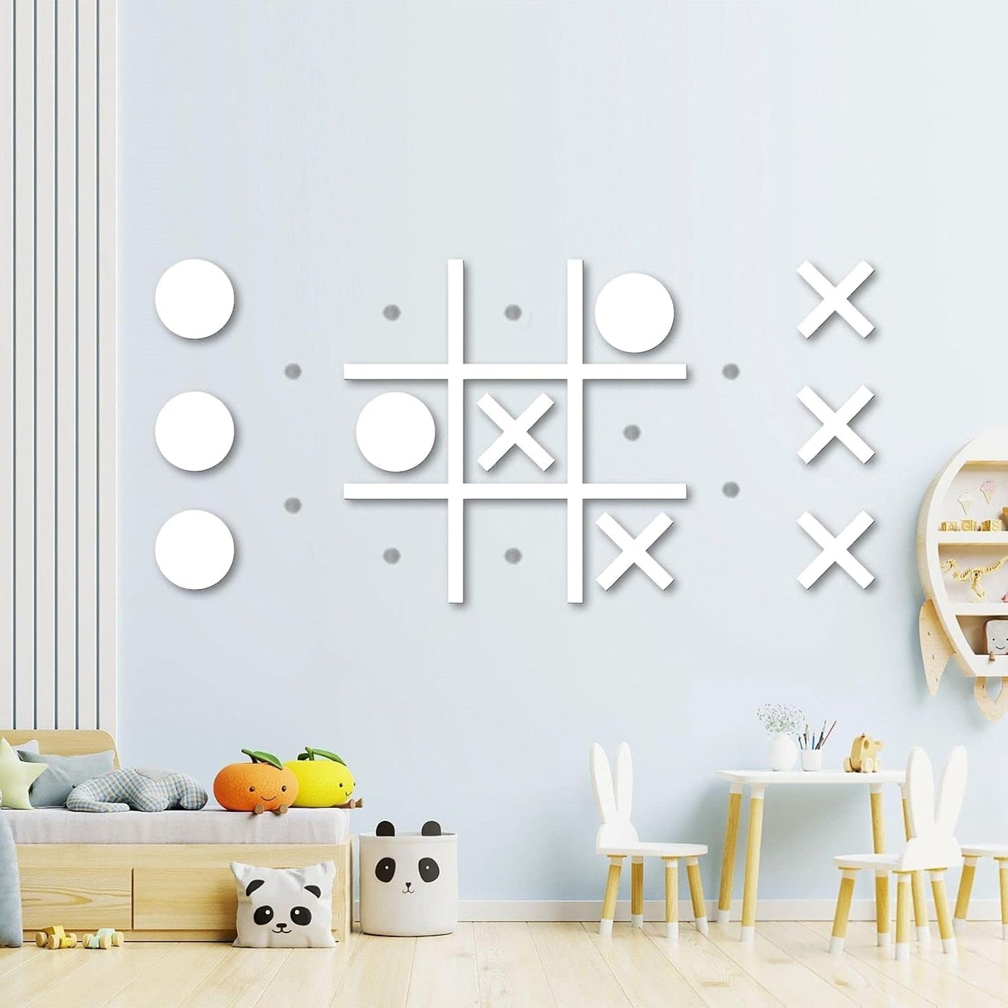 Magnetic Tic Tac Toe Wall-Mount Game for Playroom Decor