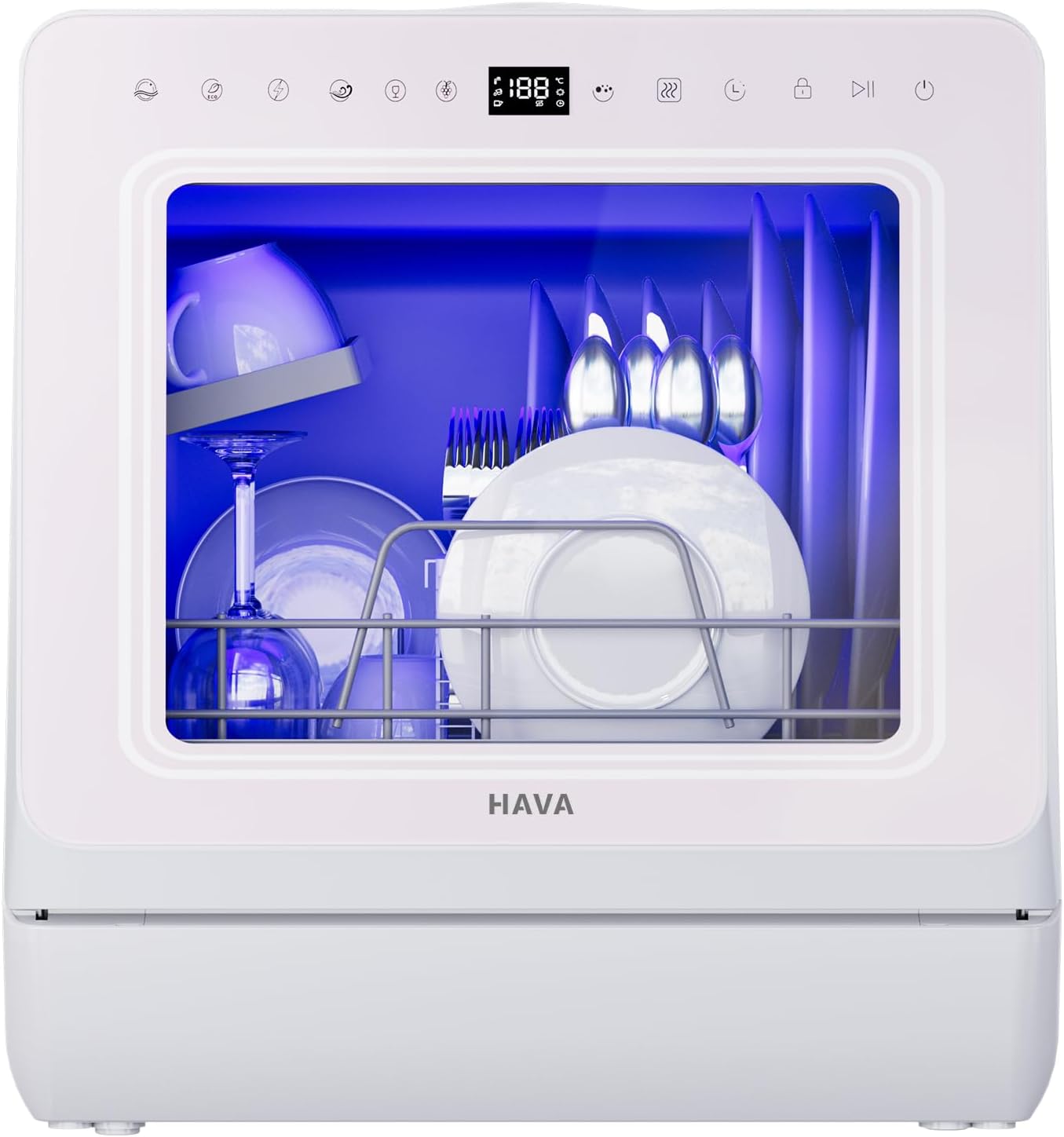 HAVA Countertop Dishwasher with Water Softener & Energy Efficiency