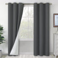 Blackout Curtains 84 in 2 Panels - Thermal, Sound-Reducing Dark Grey
