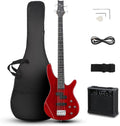 Electric Bass Guitar 4 String Bass Guitar with 20W Amplifier - Ready