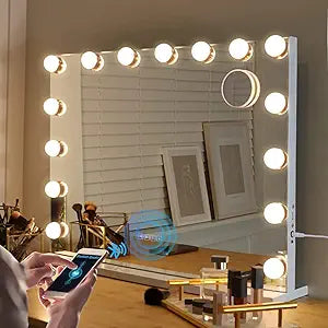 Fenair Vanity Mirror with Lights and Bluetooth Speaker for Glam