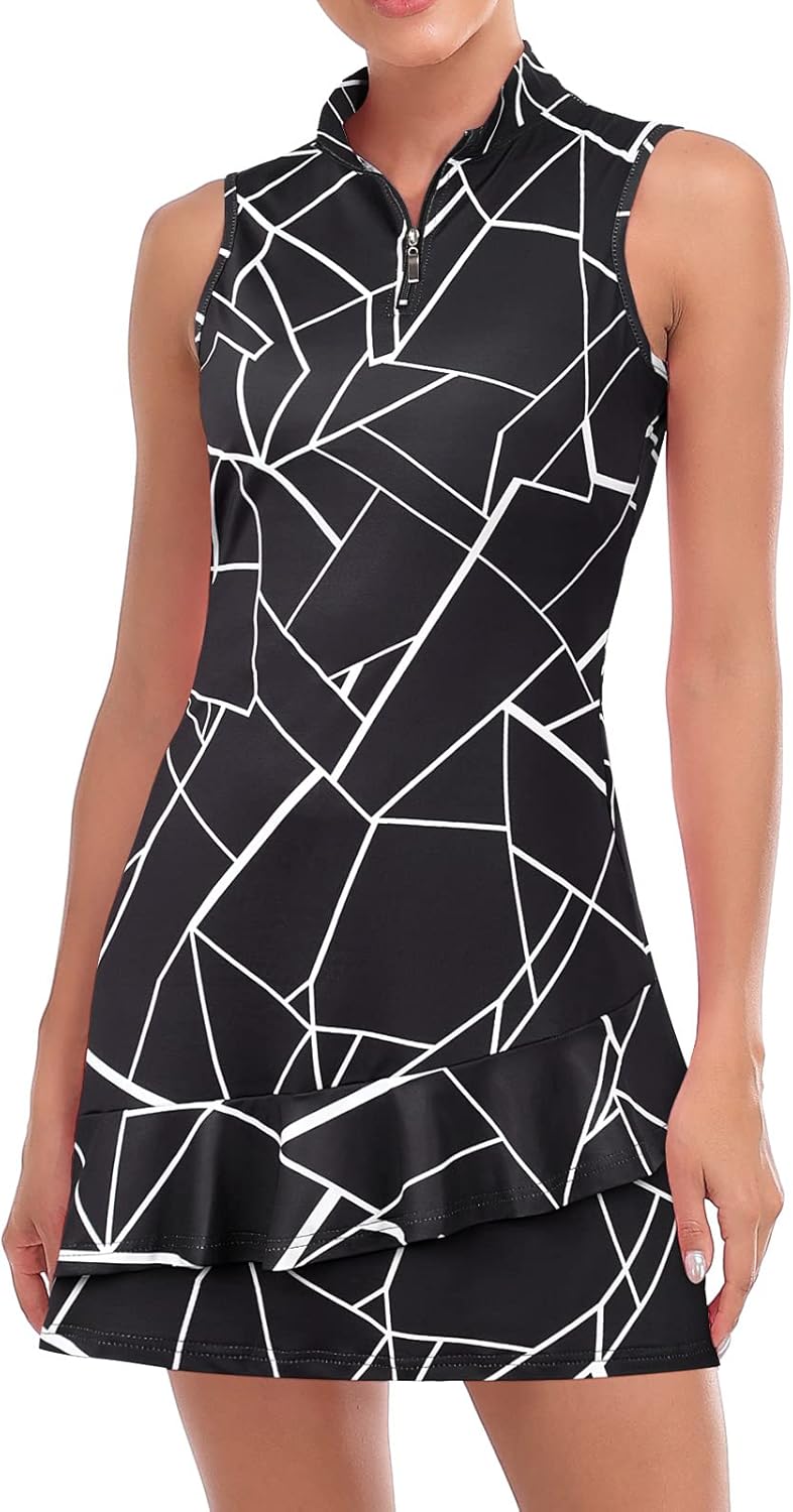 Professional Sleeveless Tennis Dress for Women with Pockets