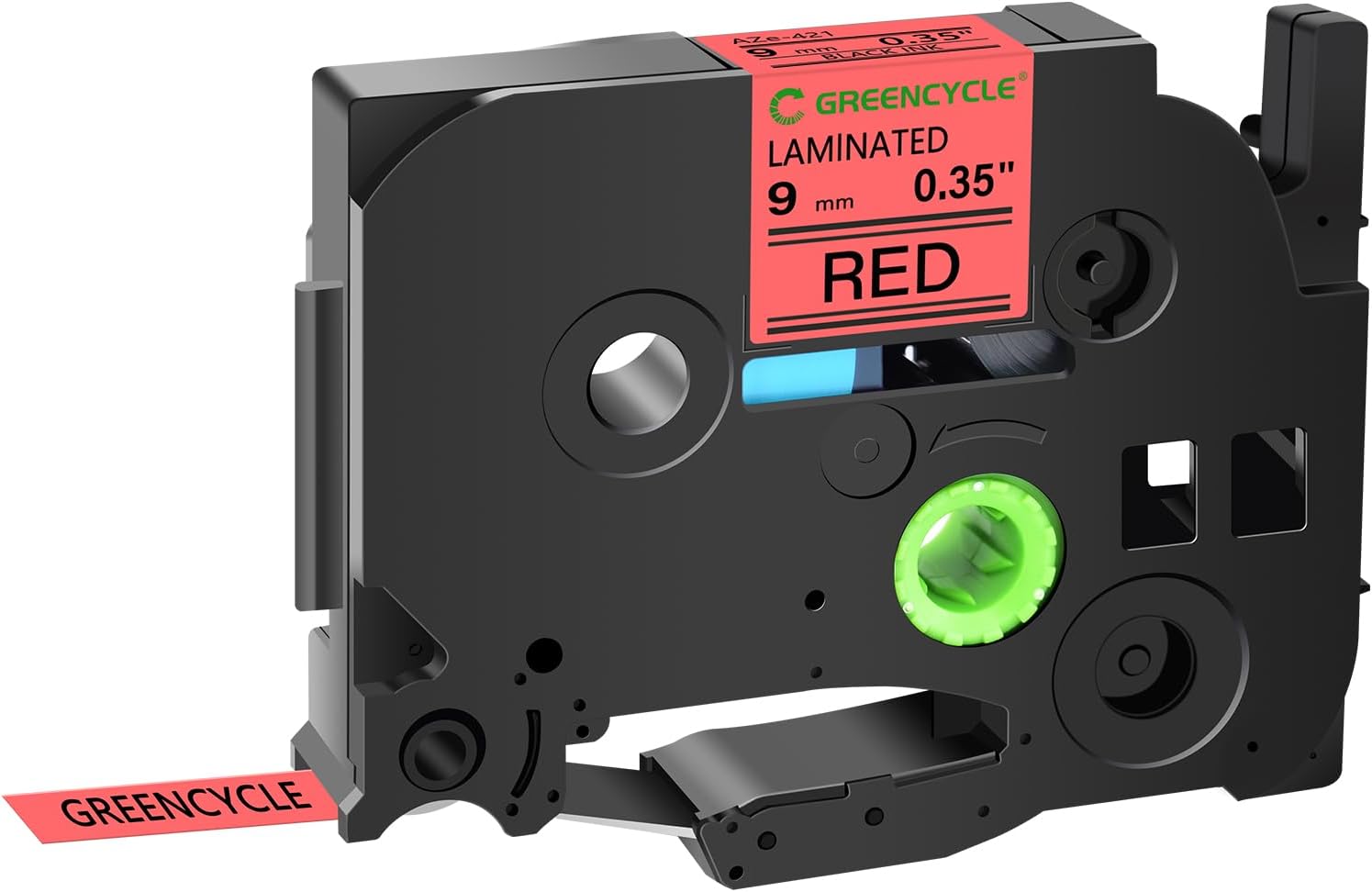 GREENCYCLE Compatible TZe-421 Black on Red Label Tape 50 Pack