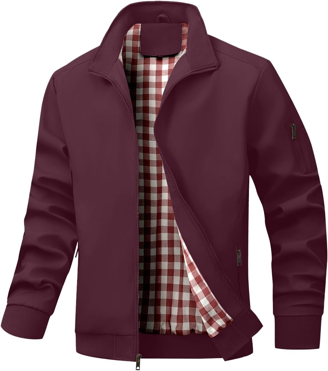 Men's Bomber Jacket Lightweight Casual Windbreaker for All Seasons