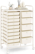 RELAX4LIFE 15-Drawer Storage Cart - Mobile Craft & Classroom Organizer