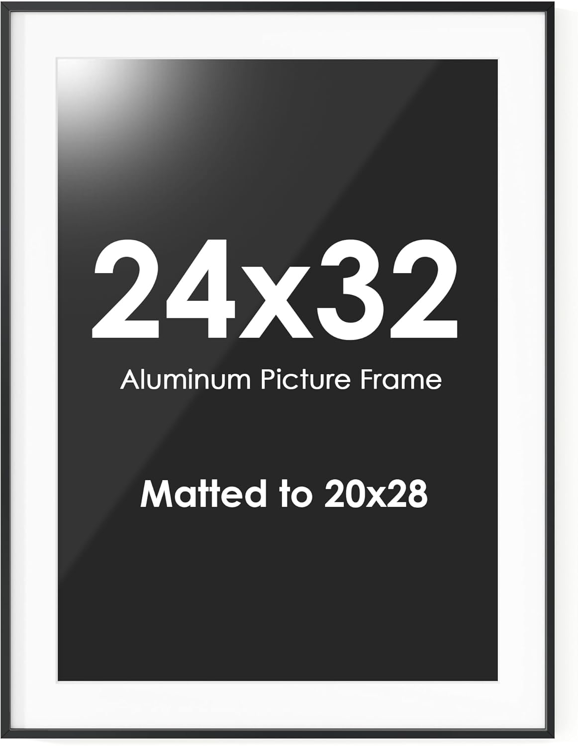 24x32 Metal Picture Frame for Elegant Wall Display - Black