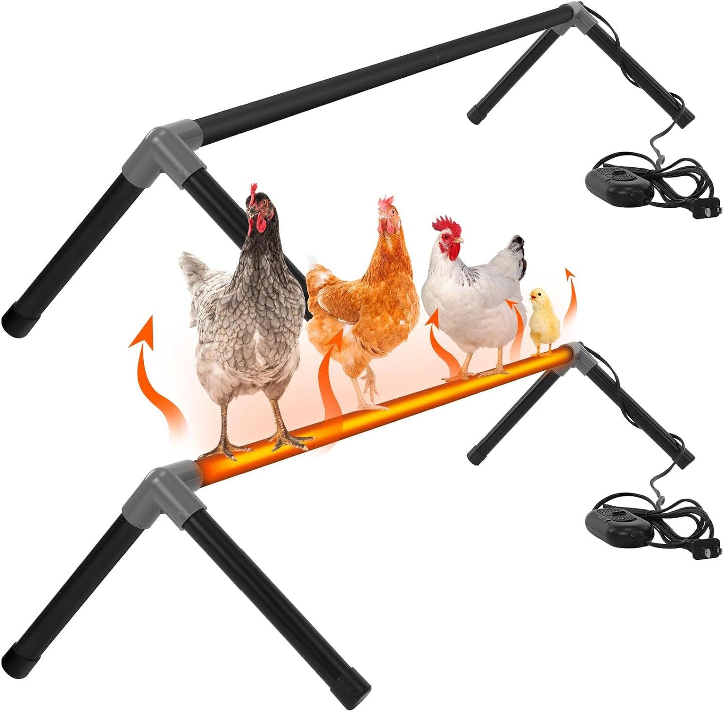 Extra Long Heated Chicken Perch - Prevents Frozen Toes! 