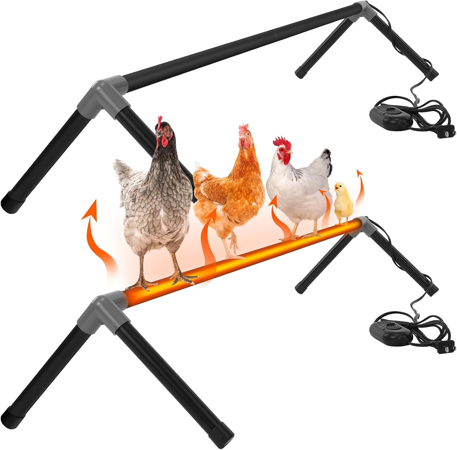 Extra Long Heated Chicken Perch - Prevents Frozen Toes! 