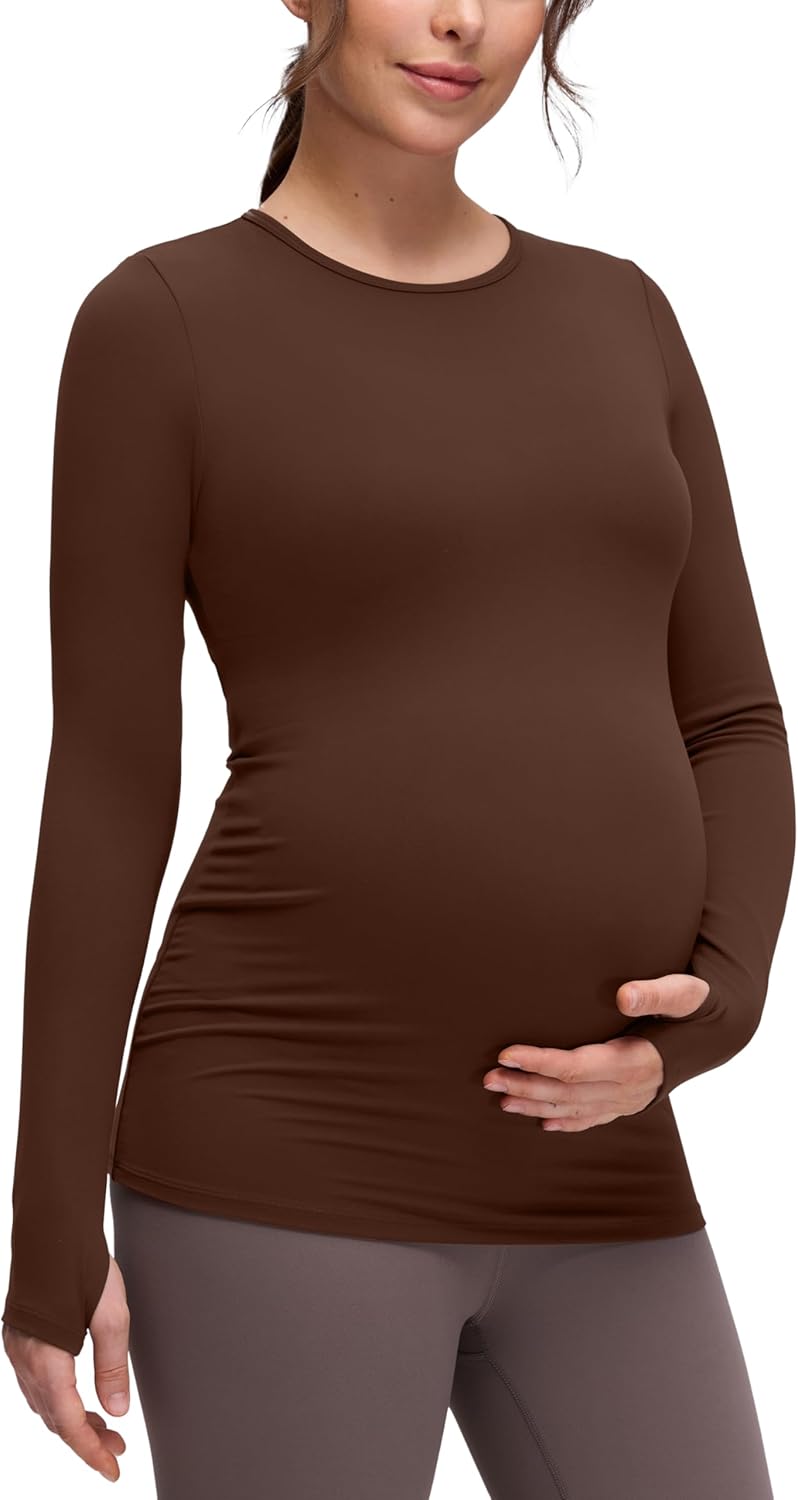 CRZ YOGA Butterluxe Maternity Crewneck Long Sleeve Shirts Review