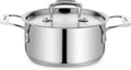 Stainless Steel Stockpot with Lid 2 Quart - Even Heating, Oven Safe