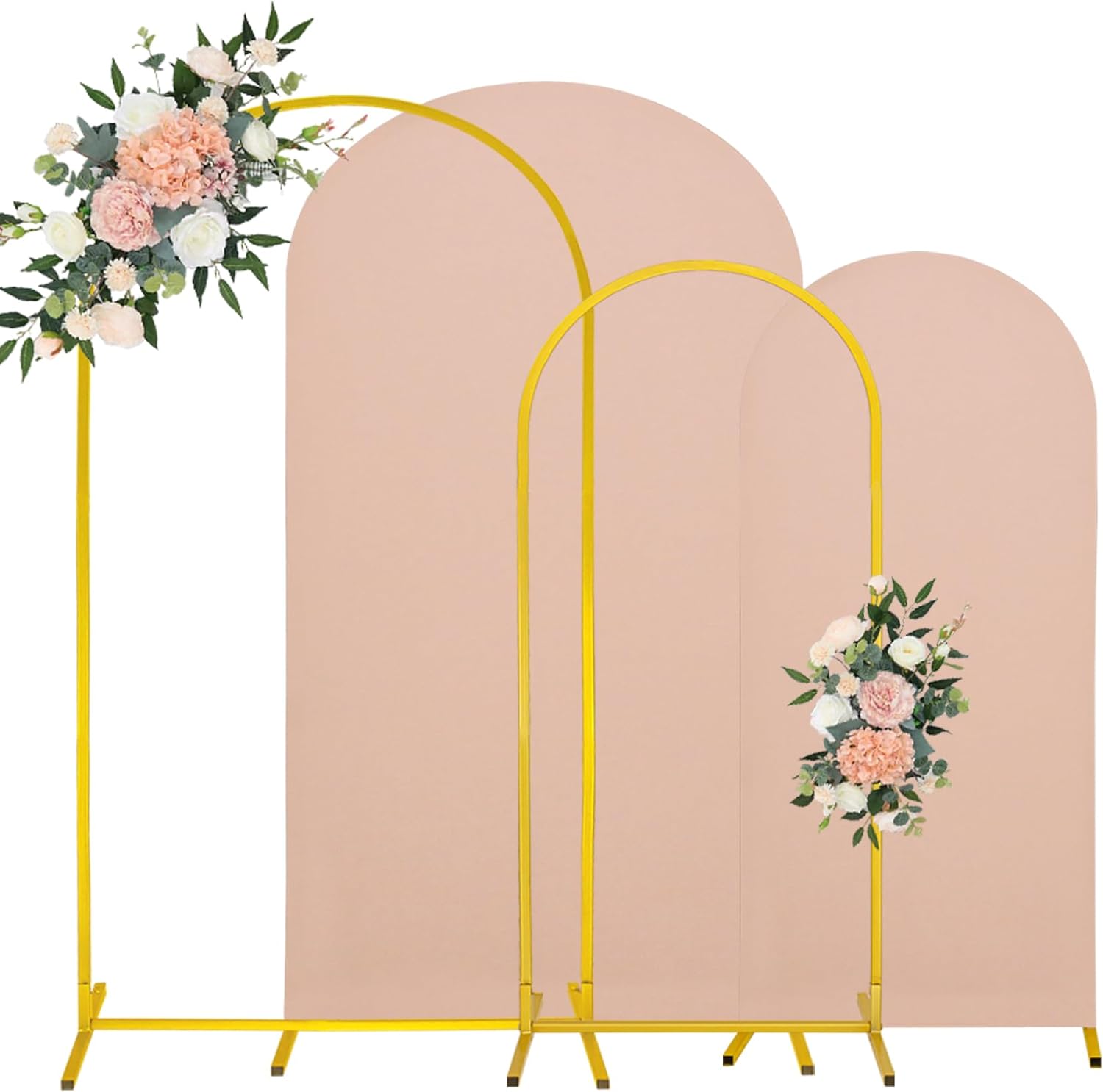 7.2FT Wedding Arch Stand Set with Spandex Cover for Events