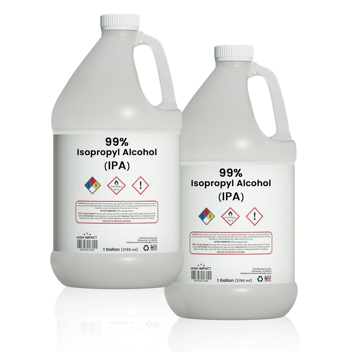 High Impact 99% Isopropyl Alcohol Gallon - Pack of 2 for Home Use