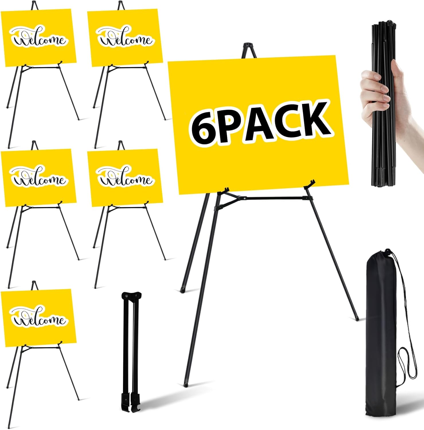 PUJIANG 6 Pack Easel Stand - Lightweight 63 Inches Display