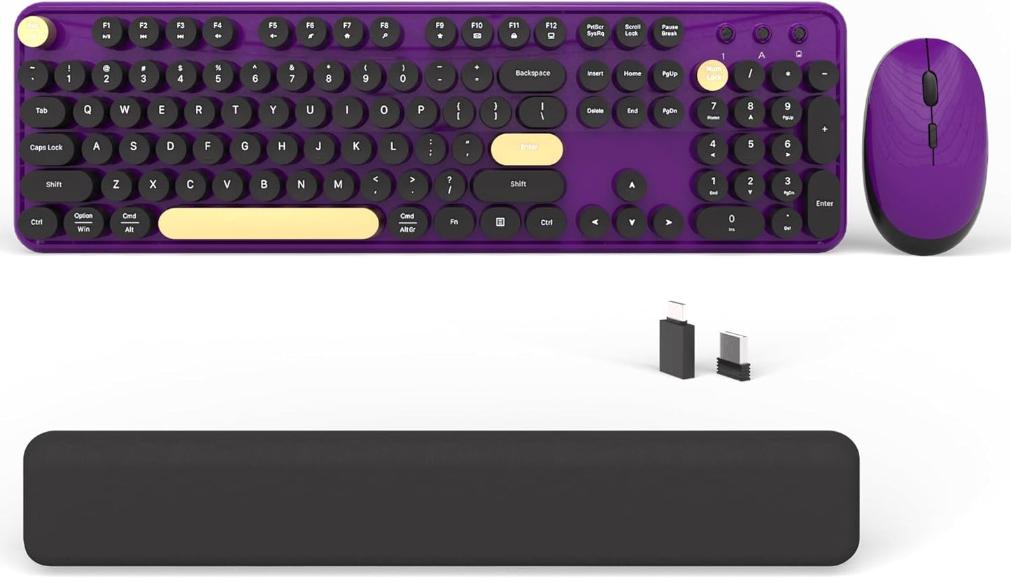 Colorful Wireless Computer Keyboards Mouse Combos for Retro Style