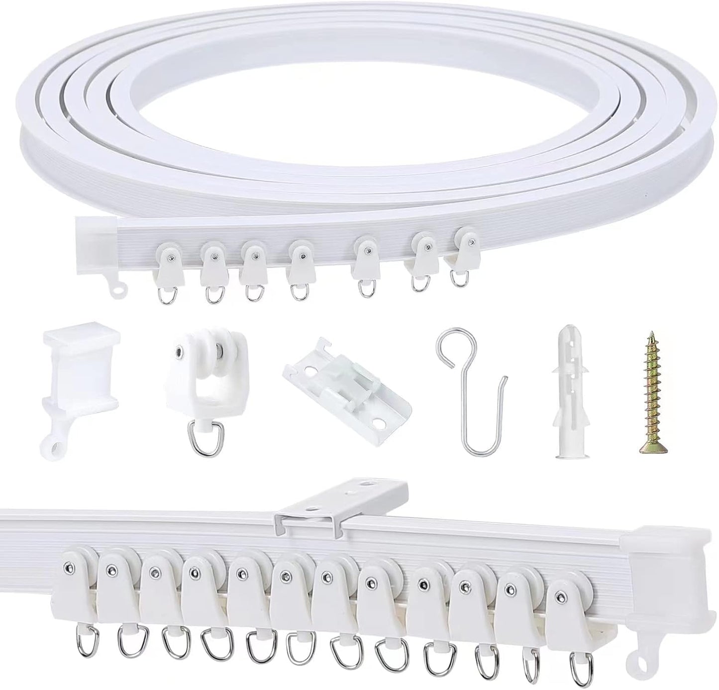 Adjustable 5m Ceiling Curtain Track - Easy Installation!