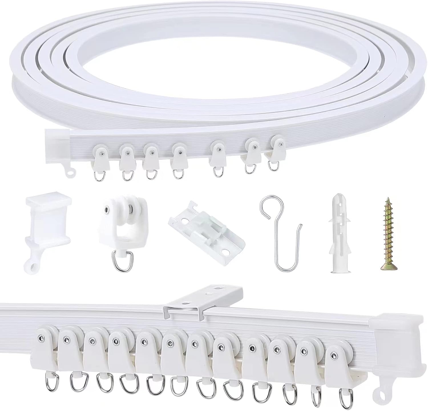 Adjustable 5m Ceiling Curtain Track - Easy Installation!