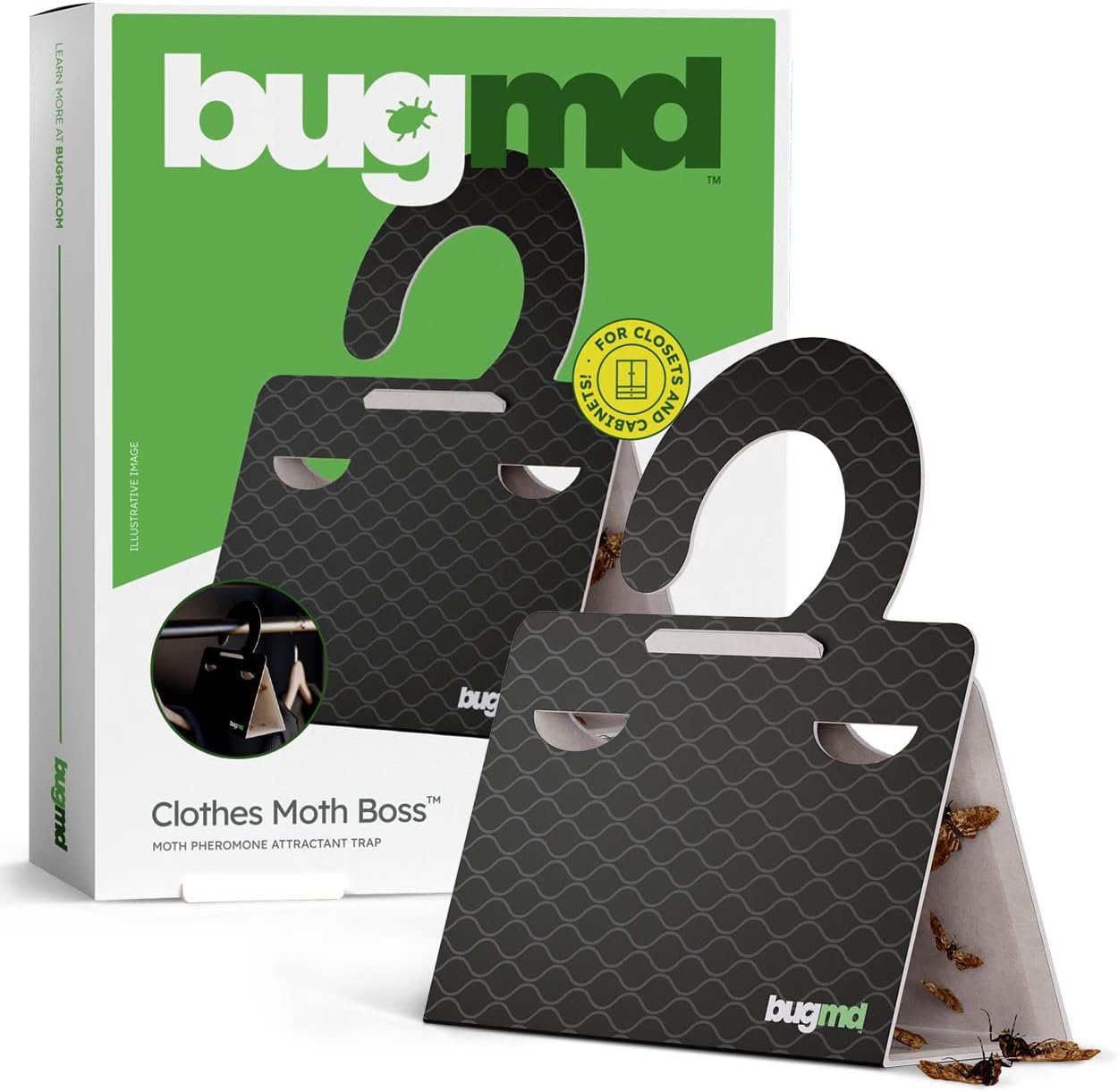 BugMD Clothes Moth Boss Traps - Effective Moth Control Solution