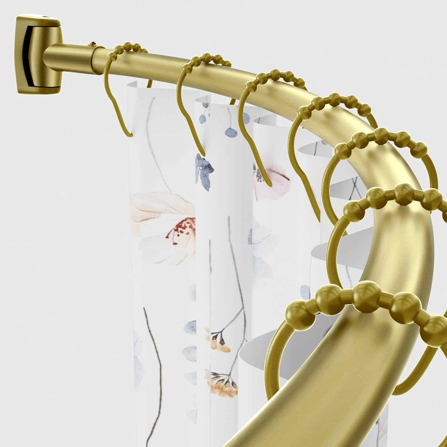Adjustable Curved Shower Rod for Extra Space and Stability